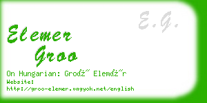 elemer groo business card